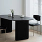 Black Double Pedestal Table Oval Solid Wood Dining Table for Home Kitchen Dinner
