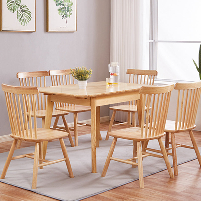Modern Dining Table Extendable Solid Wood Dining Table for Dining Room