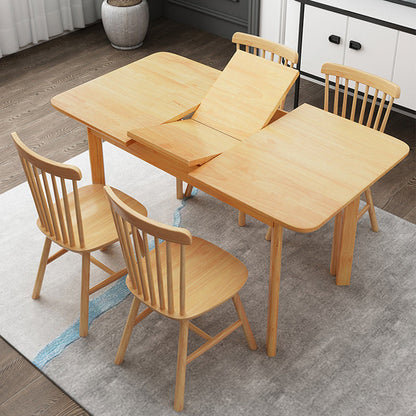 Modern Dining Table Extendable Solid Wood Dining Table for Dining Room