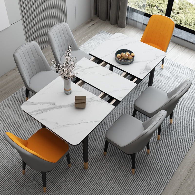 Modern Dining Table Rectangle Extendable Dining Table for Dining Room