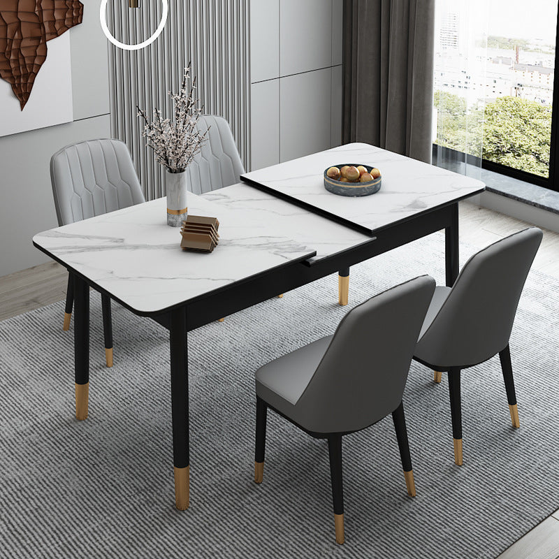 Modern Dining Table Rectangle Extendable Dining Table for Dining Room