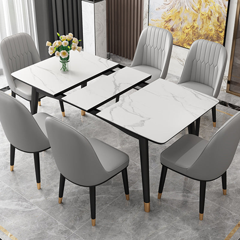 Modern Dining Table Rectangle Extendable Dining Table for Dining Room