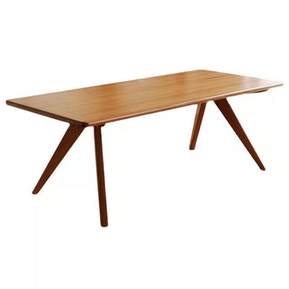 Rectangle 4 Legs Table Natural Solid Wood Dining Table for Restaurant Kitchen Dining Room Without Chairs Clearhalo 'Dining Tables & Seating' 'Dining Tables' 'dining_table' 'furn' 'furn_dining_table' 'Furniture' 'Kitchen & Dining Furniture' 6218288