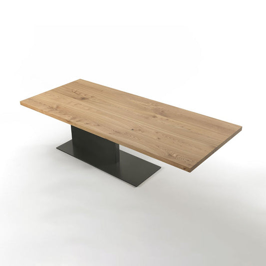 Natural Top Rectangular Table Solid Wood Dining Room Table with Metal Base Clearhalo 'Dining Tables & Seating' 'Dining Tables' 'dining_table' 'furn' 'furn_dining_table' 'Furniture' 'Kitchen & Dining Furniture' 6218306