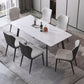 Modern Dining Table Rectangle Extendable Black Frame Dining Table for Dining Room