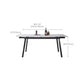 Modern Dining Table Rectangle Extendable Black Frame Dining Table for Dining Room