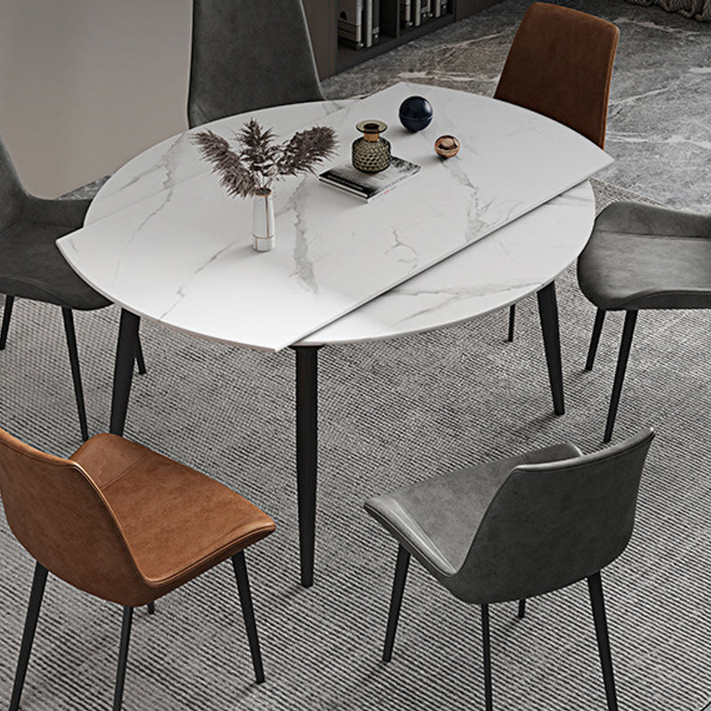 モダンなダイニングテーブル丸い拡張可能な51インチの直径51インチのダイニングテーブルダイニングルーム用