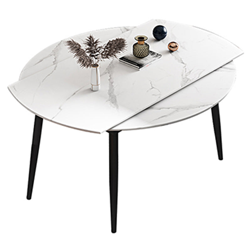 モダンなダイニングテーブル丸い拡張可能な51インチの直径51インチのダイニングテーブルダイニングルーム用