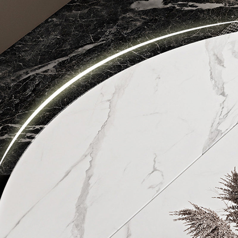 モダンなダイニングテーブル丸い拡張可能な51インチの直径51インチのダイニングテーブルダイニングルーム用