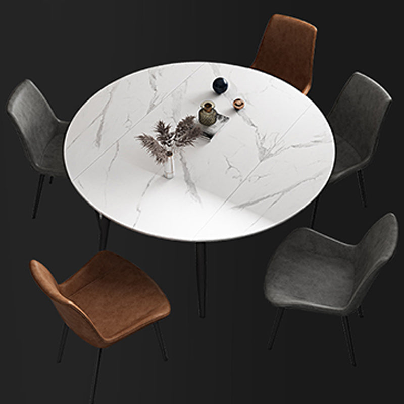 モダンなダイニングテーブル丸い拡張可能な51インチの直径51インチのダイニングテーブルダイニングルーム用