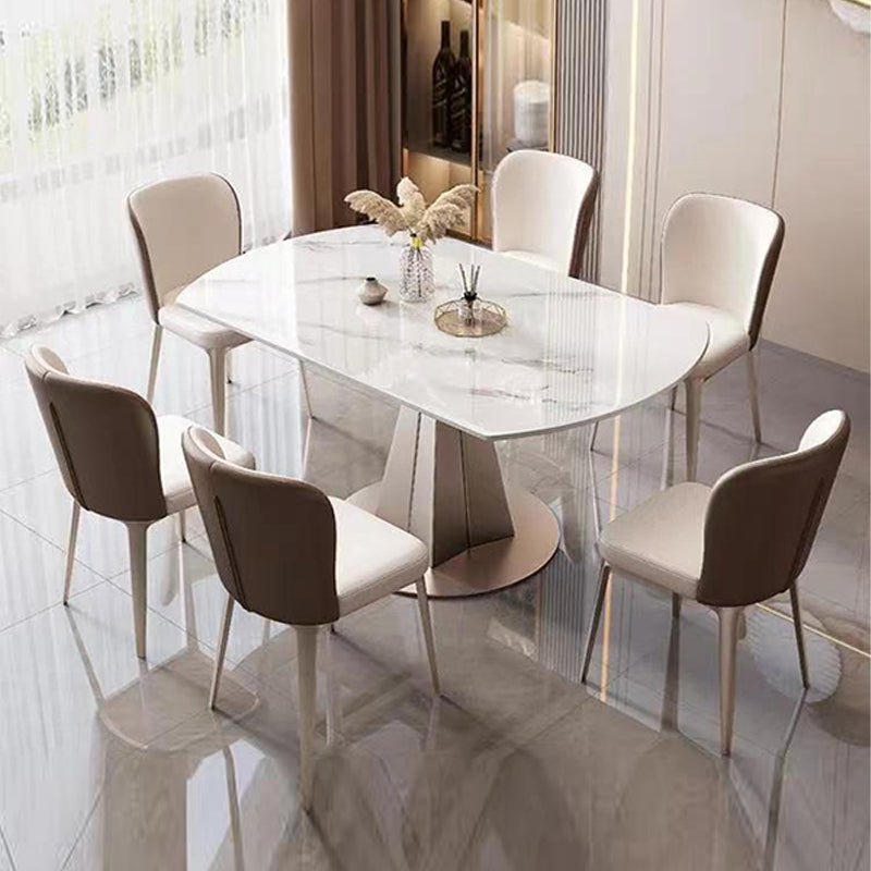 Extendable Sintered Stone Dining Table Pedestal Base Table for Home