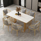 Rectangle Dining Table Traditional Luxury Double Pedestal Dining Table for Dining Room White-Gold 70.9"L x 35.4"W x 29.5"H Without Chairs Clearhalo 'Dining Tables & Seating' 'Dining Tables' 'dining_table' 'furn' 'furn_dining_table' 'Furniture' 'Kitchen & Dining Furniture' 6218351