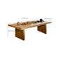Rectangle Dining Table Modern Wooden Double Pedestal Table in Natural Clearhalo 'Dining Tables & Seating' 'Dining Tables' 'dining_table' 'furn' 'furn_dining_table' 'Furniture' 'Kitchen & Dining Furniture' 6218375