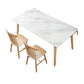 Modern Dining Table Natural Rubberwood Legs Dining Table with White Top