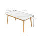 Modern Dining Table Natural Rubberwood Legs Dining Table with White Top