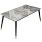 Modern Dining Table Black Frame Stone Dining Table for Dinner Room 78.7"L x 31.5"W x 29.5"H Without Chairs Clearhalo 'Dining Tables & Seating' 'Dining Tables' 'dining_table' 'furn' 'furn_dining_table' 'Furniture' 'Kitchen & Dining Furniture' 6218430