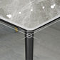Modern Dining Table Black Frame Stone Dining Table for Dinner Room Clearhalo 'Dining Tables & Seating' 'Dining Tables' 'dining_table' 'furn' 'furn_dining_table' 'Furniture' 'Kitchen & Dining Furniture' 6218435
