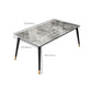 Modern Dining Table Black Frame Stone Dining Table for Dinner Room Clearhalo 'Dining Tables & Seating' 'Dining Tables' 'dining_table' 'furn' 'furn_dining_table' 'Furniture' 'Kitchen & Dining Furniture' 6218441