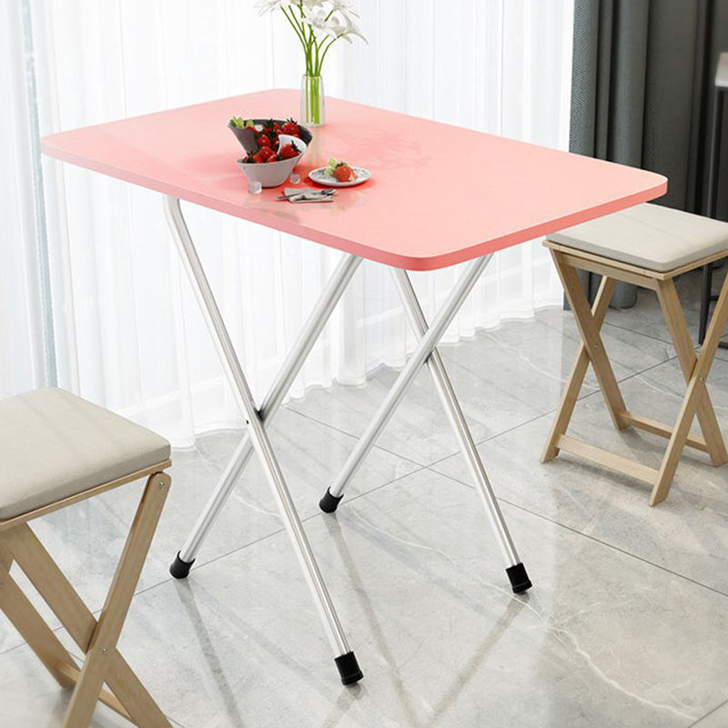 Simplicity Style Rectangle Dining Table Wooden Folding Kitchen Table Pink Without Chairs Clearhalo 'Dining Tables & Seating' 'Dining Tables' 'dining_table' 'furn' 'furn_dining_table' 'Furniture' 'Kitchen & Dining Furniture' 6218476