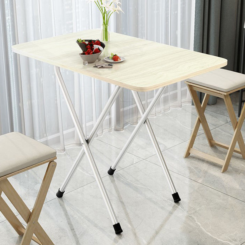 Simplicity Style Rectangle Dining Table Wooden Folding Kitchen Table White Without Chairs Clearhalo 'Dining Tables & Seating' 'Dining Tables' 'dining_table' 'furn' 'furn_dining_table' 'Furniture' 'Kitchen & Dining Furniture' 6218481