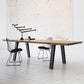 Table en métal et bois Table à manger rectangulaire de style moderne du milieu du siècle