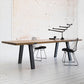 Table en métal et bois Table à manger rectangulaire de style moderne du milieu du siècle