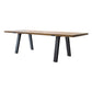 Table en métal et bois Table à manger rectangulaire de style moderne du milieu du siècle