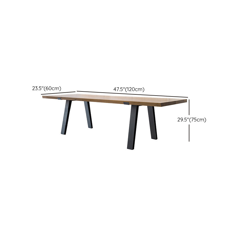 Table en métal et bois Table à manger rectangulaire de style moderne du milieu du siècle