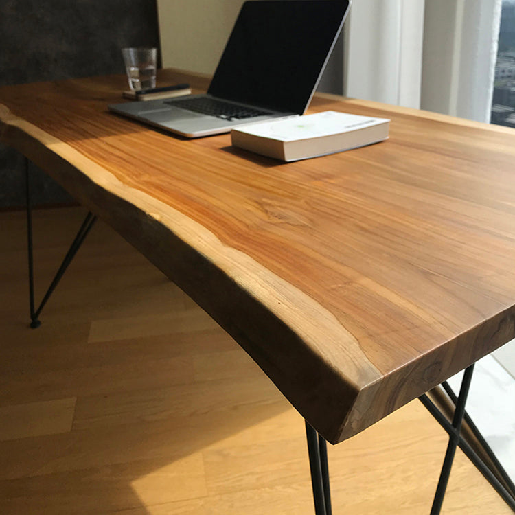 Wooden Table Industrial Style Simple Family Rectangular Dining Table Clearhalo 'Dining Tables & Seating' 'Dining Tables' 'dining_table' 'furn' 'furn_dining_table' 'Furniture' 'Kitchen & Dining Furniture' 6218557