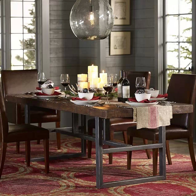 Tavolo da pranzo rettangolare in stile moderno medioevali in legno