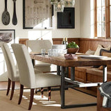 Table de table en bois maîtresse de style moderne médiévale table à manger rectangulaire