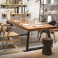 Rectangle Double Pedestal Table Industrial Solid Wood Kitchen Desk 63"L x 31.5"W x 29.5"H Without Chairs Clearhalo 'Dining Tables & Seating' 'Dining Tables' 'dining_table' 'furn' 'furn_dining_table' 'Furniture' 'Kitchen & Dining Furniture' 6218582