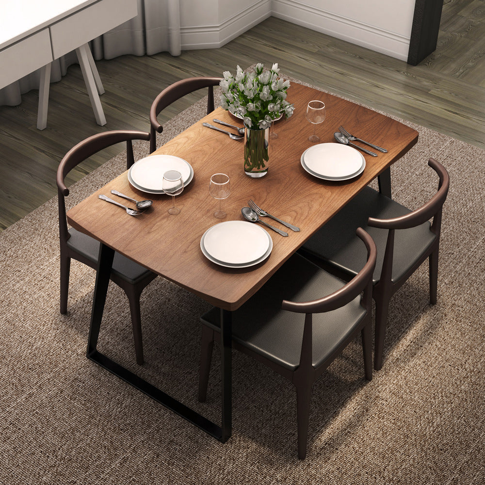 Double Pedestal Kitchen Table Industrial Solid Wood Dining Room Desk