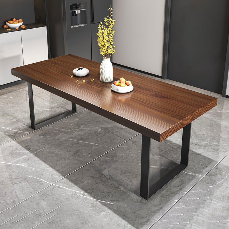 Rectangle Solid Wood Kitchen Desk Industrial Double Pedestal Table