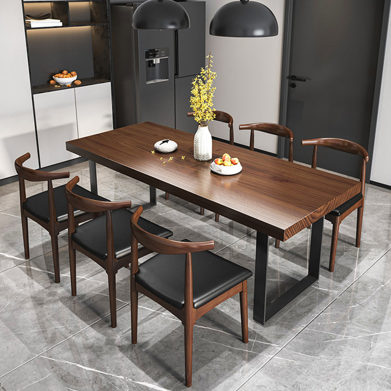 Rectangle Solid Wood Kitchen Desk Industrial Double Pedestal Table