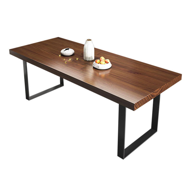 Rectangle Solid Wood Kitchen Desk Industrial Double Pedestal Table