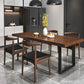 Rectangle Solid Wood Kitchen Desk Industrial Double Pedestal Table