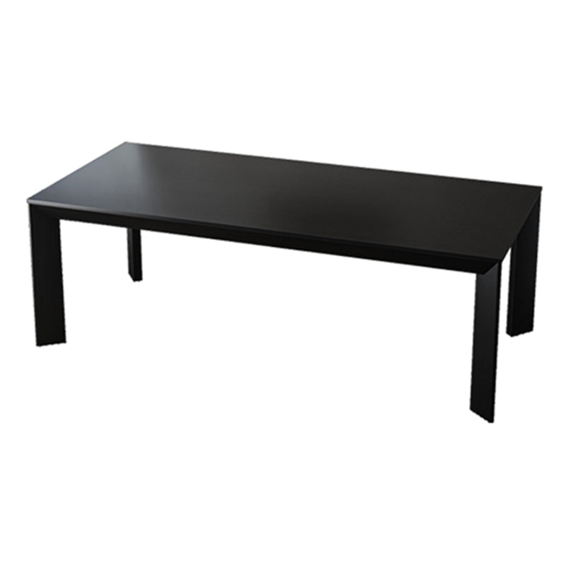Industrial Rectangle Dining Room Table Solid Wood Fixed Kitchen Desk Black Without Chairs Clearhalo 'Dining Tables & Seating' 'Dining Tables' 'dining_table' 'furn' 'furn_dining_table' 'Furniture' 'Kitchen & Dining Furniture' 6218680