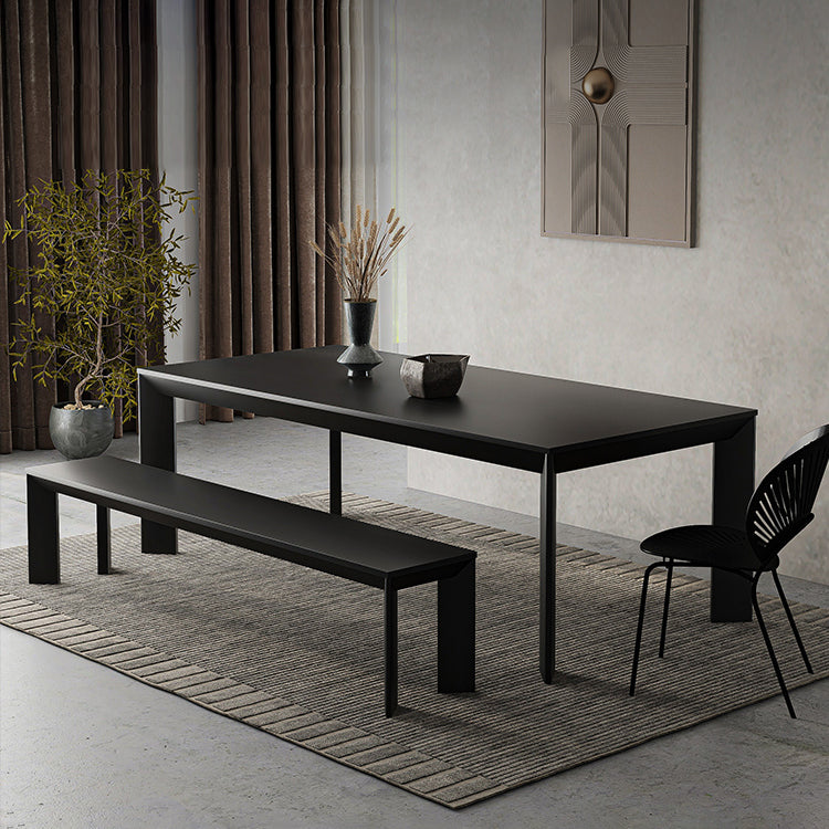 Industrial Rectangle Dining Room Table Solid Wood Fixed Kitchen Desk Clearhalo 'Dining Tables & Seating' 'Dining Tables' 'dining_table' 'furn' 'furn_dining_table' 'Furniture' 'Kitchen & Dining Furniture' 6218686
