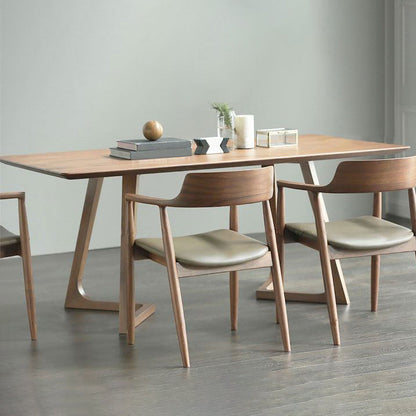Home Rectangle Fixed Table Industrial Solid Wood Double Pedestal Dining Desk 47.2"L x 23.6"W x 29.5"H Without Chairs Clearhalo 'Dining Tables & Seating' 'Dining Tables' 'dining_table' 'furn' 'furn_dining_table' 'Furniture' 'Kitchen & Dining Furniture' 6218696