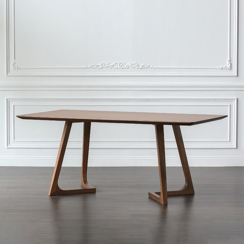 Home Rectangle Fixed Table Industrial Solid Wood Double Pedestal Dining Desk Without Chairs Clearhalo 'Dining Tables & Seating' 'Dining Tables' 'dining_table' 'furn' 'furn_dining_table' 'Furniture' 'Kitchen & Dining Furniture' 6218697