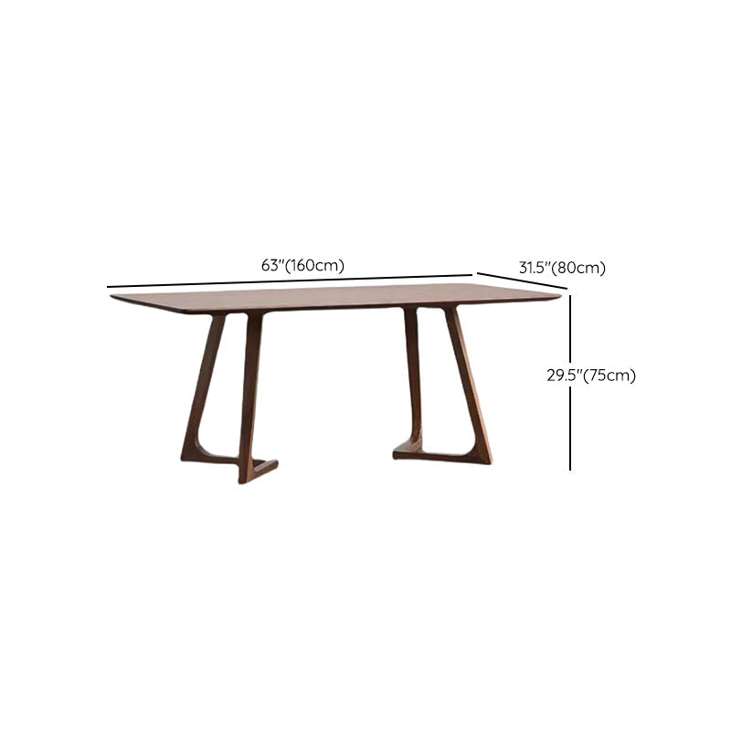 Home Rectangle Fixed Table Industrial Solid Wood Double Pedestal Dining Desk Clearhalo 'Dining Tables & Seating' 'Dining Tables' 'dining_table' 'furn' 'furn_dining_table' 'Furniture' 'Kitchen & Dining Furniture' 6218702