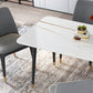 Metal and Stone Table Glam Style Minimalist Home Rectangular Dining Table Clearhalo 'Dining Tables & Seating' 'Dining Tables' 'dining_table' 'furn' 'furn_dining_table' 'Furniture' 'Kitchen & Dining Furniture' 6218725