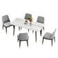 Metal and Stone Table Glam Style Minimalist Home Rectangular Dining Table Clearhalo 'Dining Tables & Seating' 'Dining Tables' 'dining_table' 'furn' 'furn_dining_table' 'Furniture' 'Kitchen & Dining Furniture' 6218727