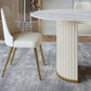 Double Pedestal Dining Room Desk Luxury Oval Sintered Stone Home Fixed Table