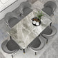 Metal and Stone Table Glam Style Simple Family Rectangular Dining Table Clearhalo 'Dining Tables & Seating' 'Dining Tables' 'dining_table' 'furn' 'furn_dining_table' 'Furniture' 'Kitchen & Dining Furniture' 6218750