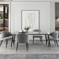 Metal and Stone Table Glam Style Simple Family Rectangular Dining Table 70.9"L x 35.4"W x 29.5"H Without Chairs Clearhalo 'Dining Tables & Seating' 'Dining Tables' 'dining_table' 'furn' 'furn_dining_table' 'Furniture' 'Kitchen & Dining Furniture' 6218751