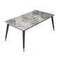 Metal and Stone Table Glam Style Simple Family Rectangular Dining Table 63"L x 31.5"W x 29.5"H Without Chairs Clearhalo 'Dining Tables & Seating' 'Dining Tables' 'dining_table' 'furn' 'furn_dining_table' 'Furniture' 'Kitchen & Dining Furniture' 6218753