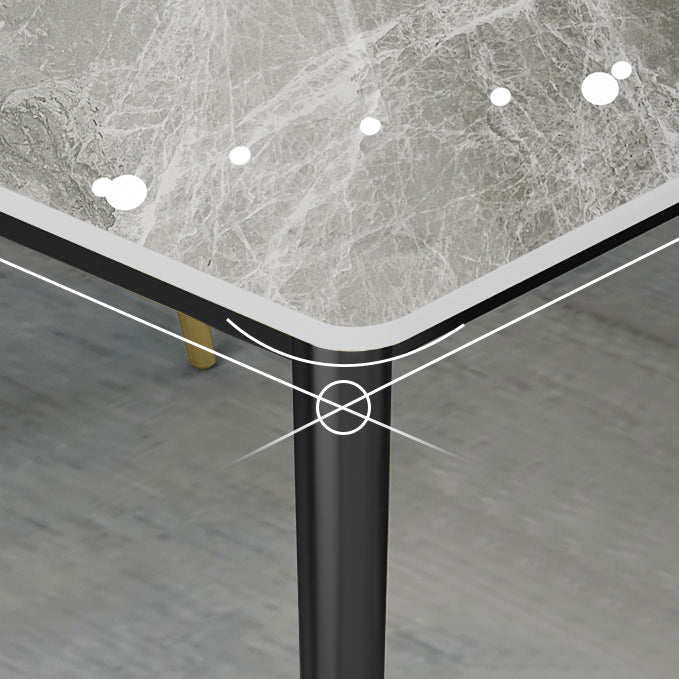 Metal and Stone Table Glam Style Simple Family Rectangular Dining Table Clearhalo 'Dining Tables & Seating' 'Dining Tables' 'dining_table' 'furn' 'furn_dining_table' 'Furniture' 'Kitchen & Dining Furniture' 6218756