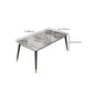 Metal and Stone Table Glam Style Simple Family Rectangular Dining Table Clearhalo 'Dining Tables & Seating' 'Dining Tables' 'dining_table' 'furn' 'furn_dining_table' 'Furniture' 'Kitchen & Dining Furniture' 6218762